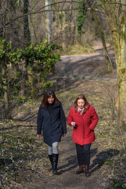 istock Two friends go on a autumn walk together 1310159769