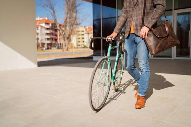 istock An unrecognizable stylish businessman going to work by bike 1310168815