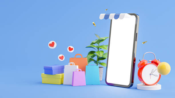 istock 3d render of smartphone store with shopping online concept 1310183974