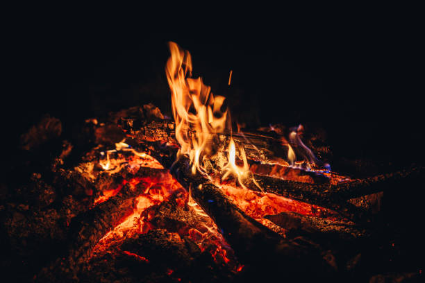 A bonfire at night