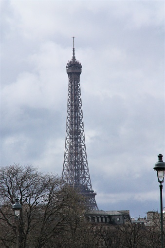 The Eiffel Tower (French: tour Eiffel) is a metal tower in the center of Paris, its most recognizable architectural landmark.