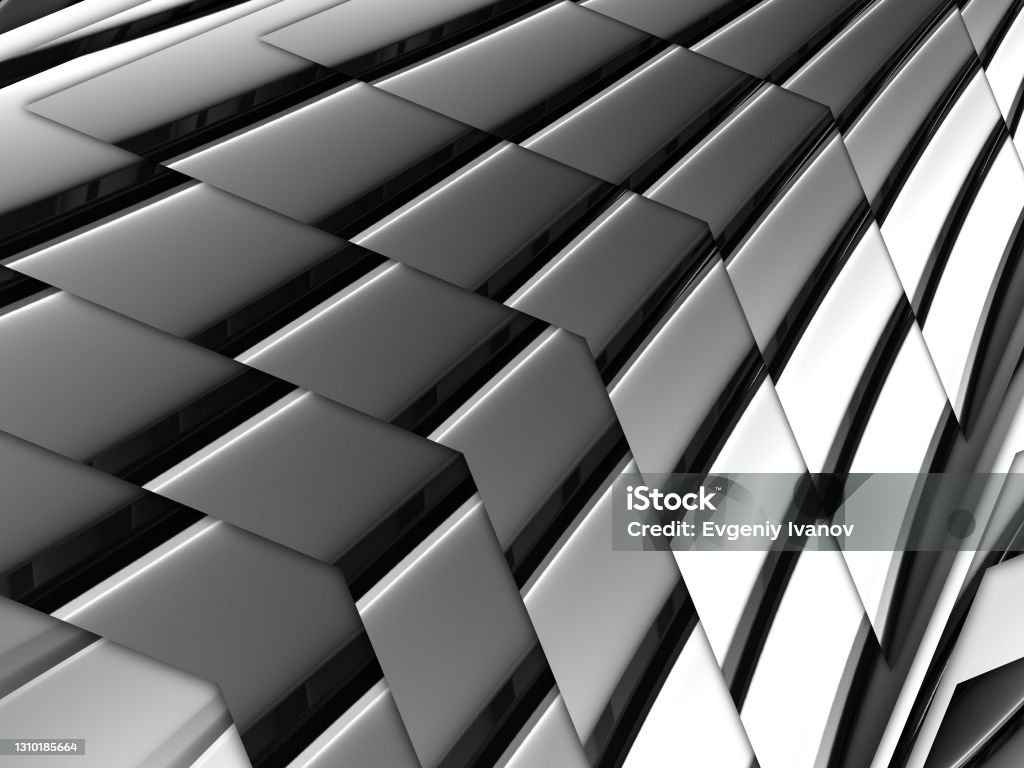 Chrome Color Geometry Gray 3d Abstract Metal Strip Background Beautiful ...