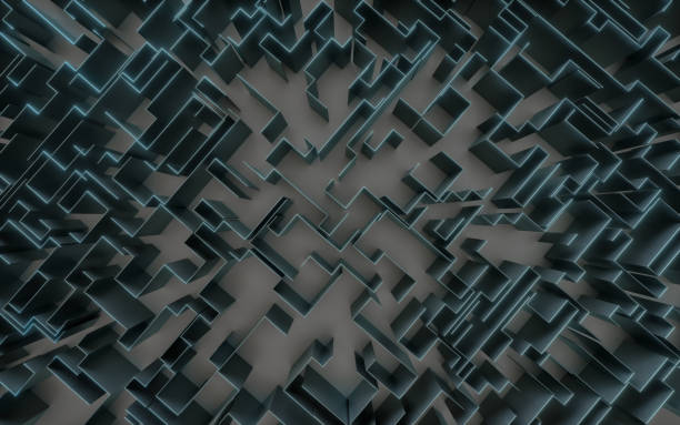 istock Maze concept with metal 1310188449