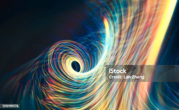 Abstract Wavy Colored Lines Stock Photo - Download Image Now - Abstract Backgrounds, Abstract, Speed