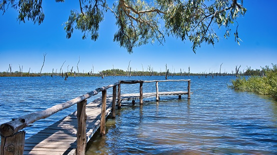 Old Wooden Jetty on Lake Mulwala NSW