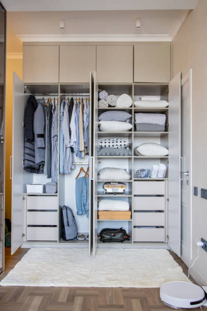 istock Wardrobe with perfect order clothes shades 1310199055