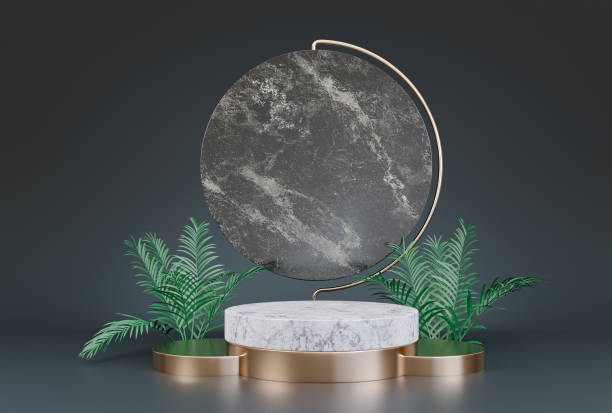 istock Mockup marble stone podium Display for Cosmetic product presentation. 1310201450
