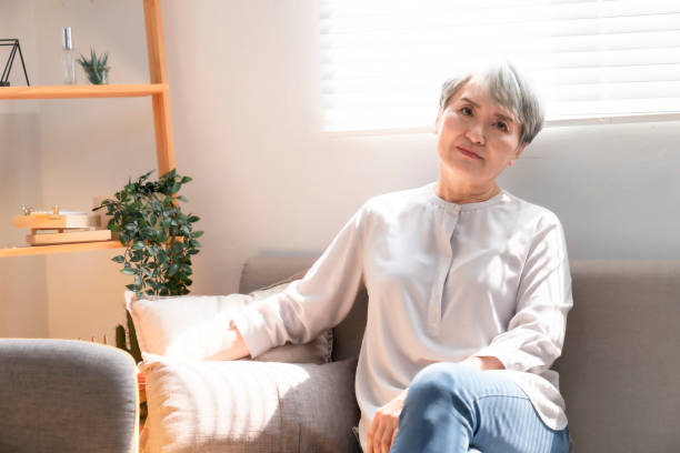 istock Elderly retired at home, enjoy life,Sitting peacefully on the sofa 1310204283