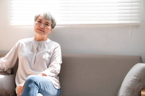 istock Elderly retired at home, enjoy life,Sitting peacefully on the sofa 1310204292