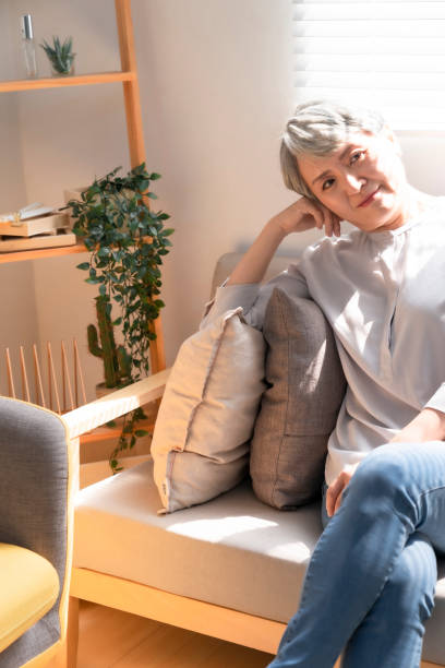 istock Elderly retired at home, enjoy life,Sitting peacefully on the sofa 1310204850