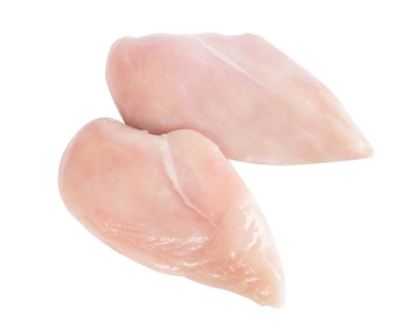 istock Raw chicken breast isolated on white background, ingredient for make cooking 1310205128