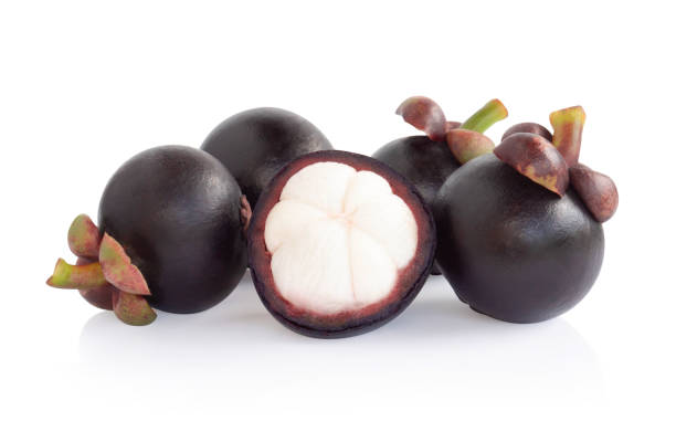 istock Fresh mangosteen fruit isolated on white background 1310205696