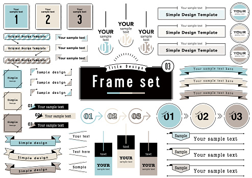 Topic Design In Frame 3 Color Title Design Frame Set Stock Illustration - Download Image Now ...