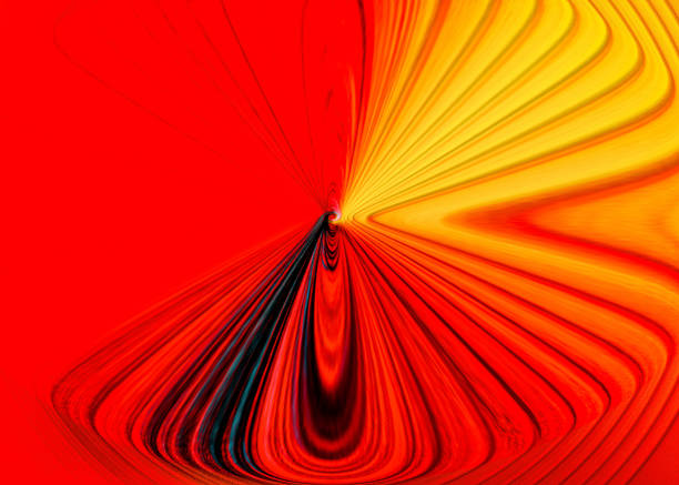 istock Abstract digital curves in black, red and yellow - twirl effect 1310214073