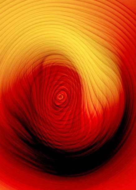 istock Abstract digital curves in black, red and yellow - twirl effect 1310214090