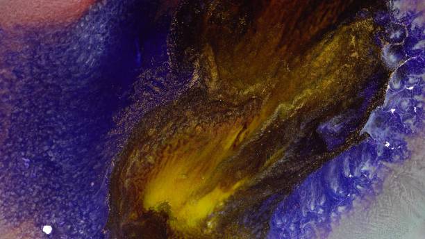 istock Inkscape texture. Metallic gold, purple, silver colorful abstract background. Ink bursting, Liquid marble, fluid art 1310215837