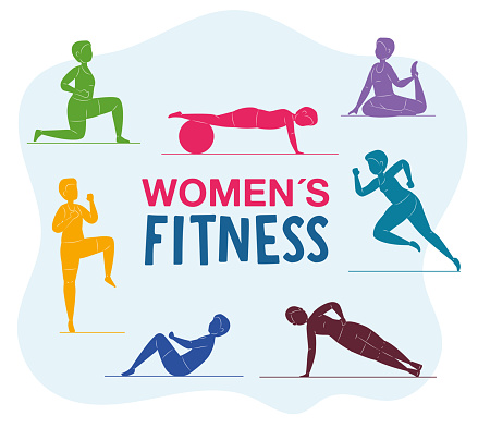 womens fitness set seven silhouettes