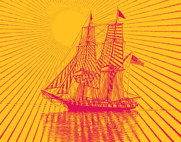 Vector illustration of Tall ship