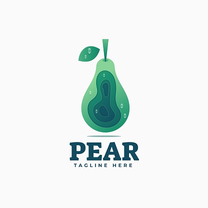 Gradiant Pear Vector Illustration Pear Gradient Colorful Style Stock Illustration ...