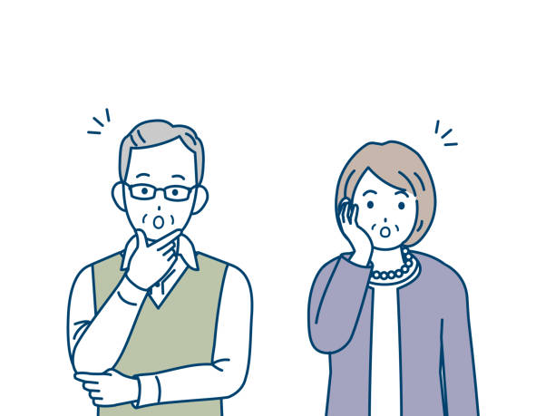 Old couple understanding illustration It is an illustration of a Old couple understanding. unusual couple stock illustrations