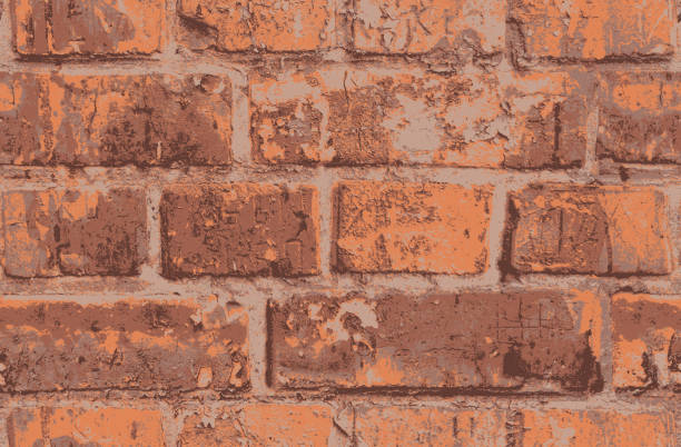 오래된 빨간 벽돌 벽벡터 원활한 패턴 - abstract aging process backgrounds brick stock illustrations