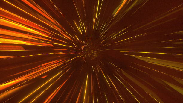 istock Speed of digital lights tunnel, computer generated. 3d rendering of abstract fast moving neon lines with glowing light flare. Abstract backdrop 1310227428