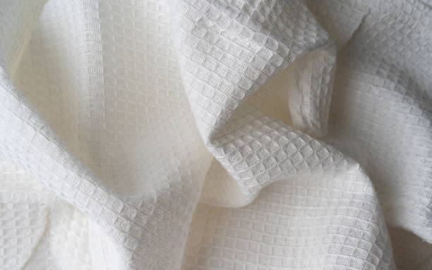 White wrinkled waffle towel for backdrop