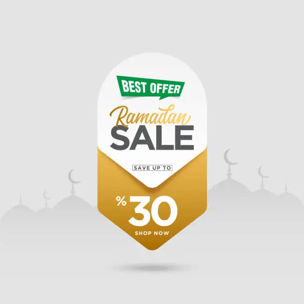Vector illustration of Ramadan Sale Tag vector stock illustration