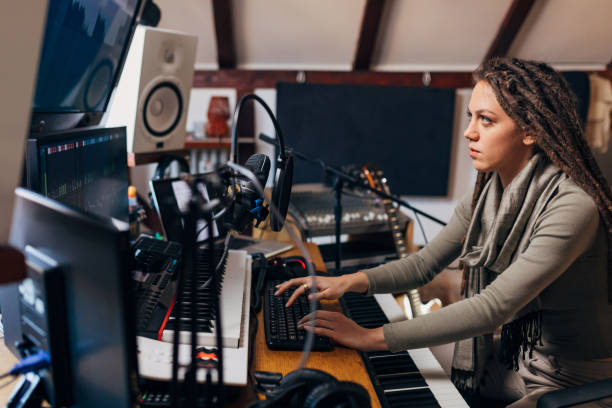 istock Music studio is her workplace, and she is so dedicated 1310243774