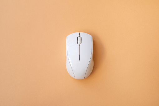 Wireless mouse on collor background