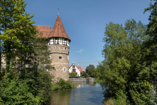 istock Balingen, Germany - tower water tower on the river Eyach 1310249086