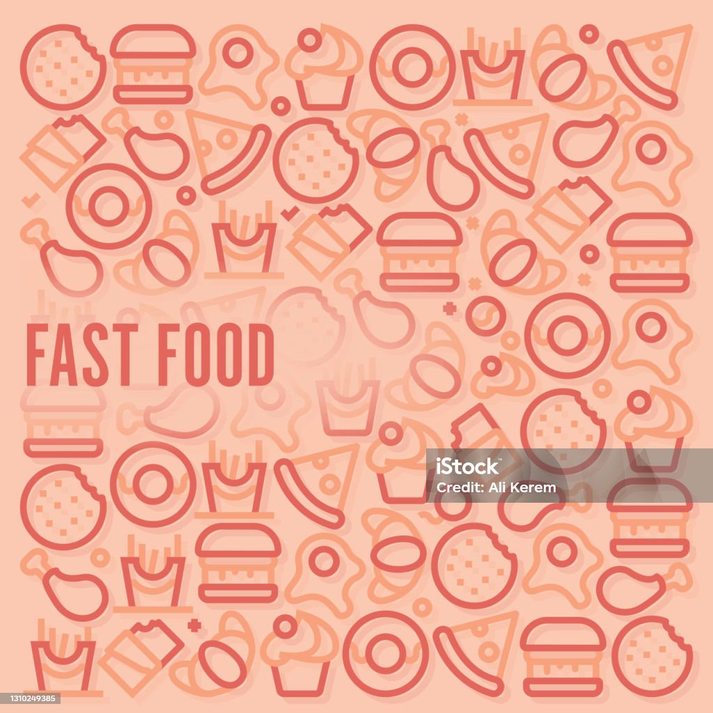 Fast Food Stock Pattern Fast Food Pattern Stock Illustration - Download Image Now - Fast Food ...