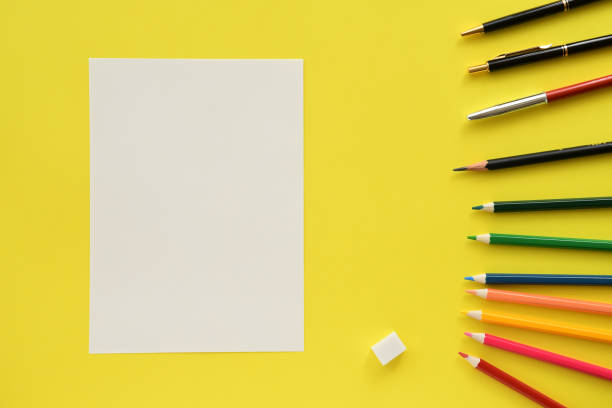 istock School supplies, stationery on yellow background. 1310251648