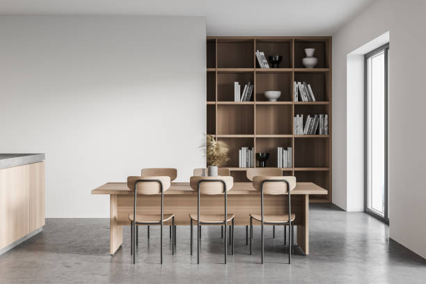 istock White and wooden kitchen with table 1310256303