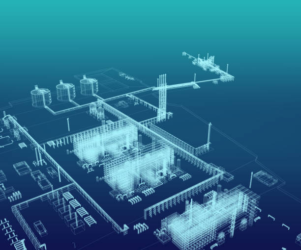 istock Seaport and LNG plant Scheme. 3d-rendering 1310256774