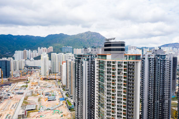 istock Drone Point of View Working in Construction Site 1310256850