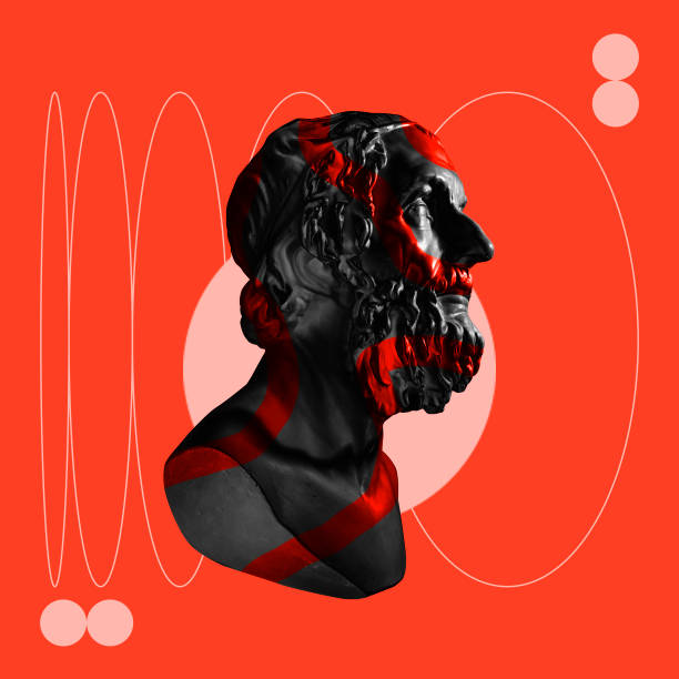 istock Contemporary art collage with antique statue bust in a surreal style. 1310258161