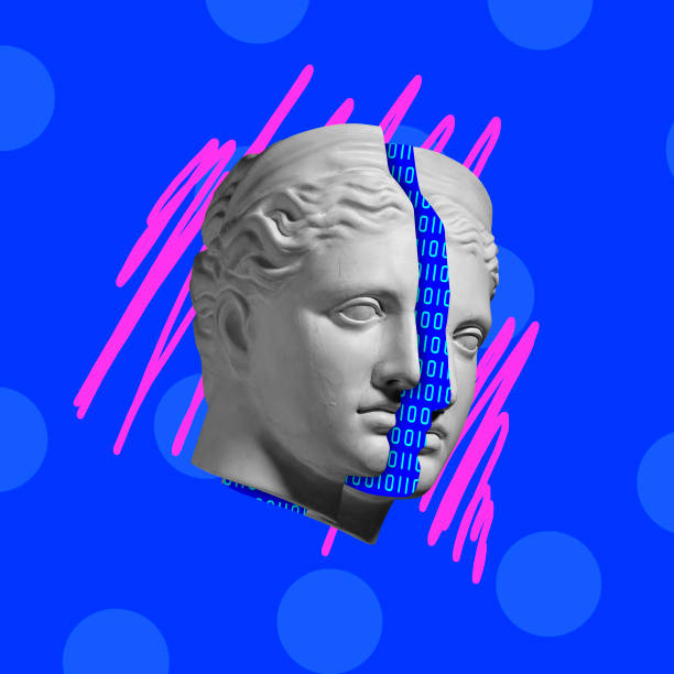 istock Contemporary art collage with antique statue head in a surreal style. 1310258163