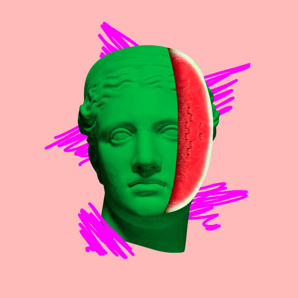 istock Contemporary art collage with antique statue head in a surreal style. 1310258170