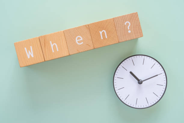 istock When?; Five wooden blocks with 