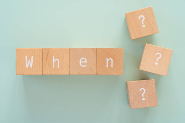 istock When?; Seven wooden blocks with 