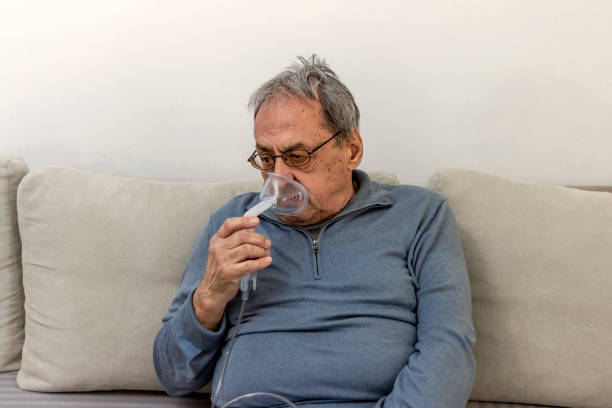 istock Rhinitis treatment at home by inhalation. 1310270084