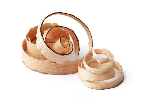 istock Wood shavings isolated on white background 1310271770
