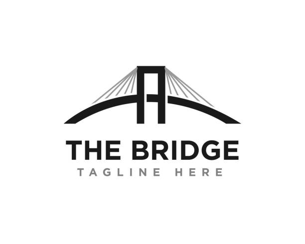 Bridge Construction Logo Bridge Construction Logo Design Vector bridge stock illustrations
