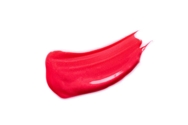 istock Red lipstick smears isolated on white. 1310275996