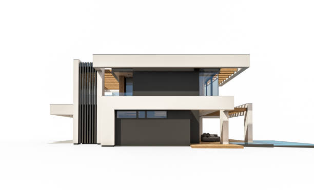 istock 3d rendering of modern cozy house in luxurious style isolated on white 1310277625
