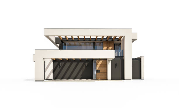 istock 3d rendering of modern cozy house in luxurious style isolated on white 1310277629