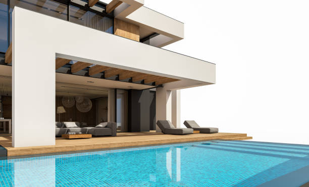 istock 3d rendering of modern cozy house in luxurious style isolated on white 1310277683