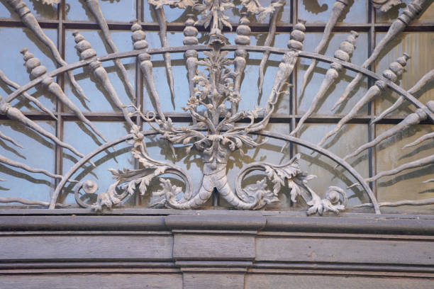 This is an elaborately artfull crafted wrought iron work on buildings in Germany, Bavaria
