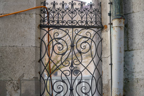 This is an elaborately artfull crafted wrought iron work on buildings in Germany, Bavaria